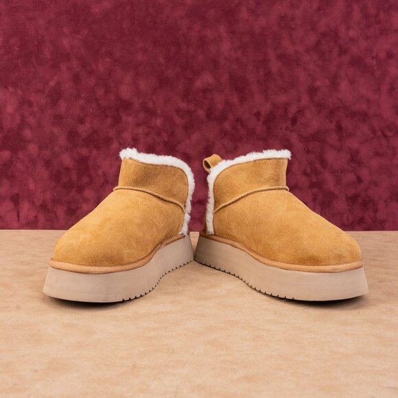 Koolaburra By UGG Women Koola Beige Suede Ultra Mini Platform Boots 10US EUR 41 - Picture 3 of 7